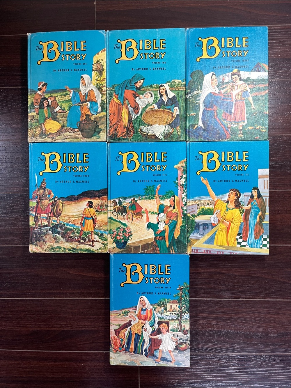 The Bible Story Hardcover volumes 1-7 by Arthur S. Maxwell. 1950s